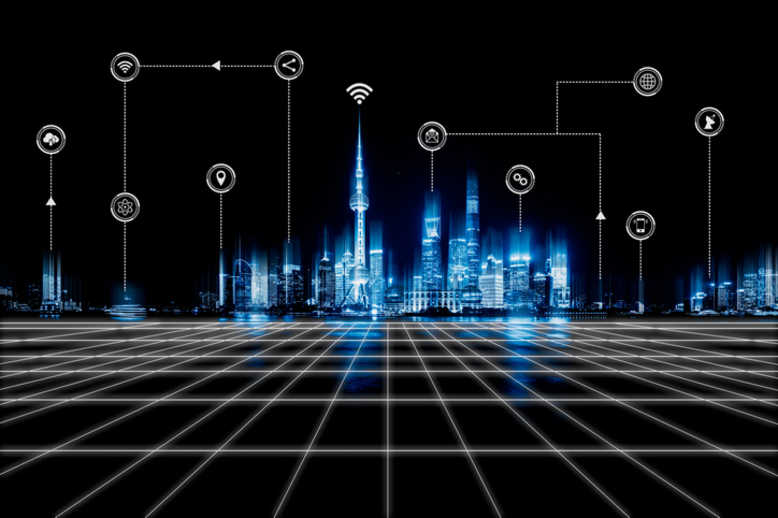 The coding of an urban view, showing that technology is integrated to our daily lives